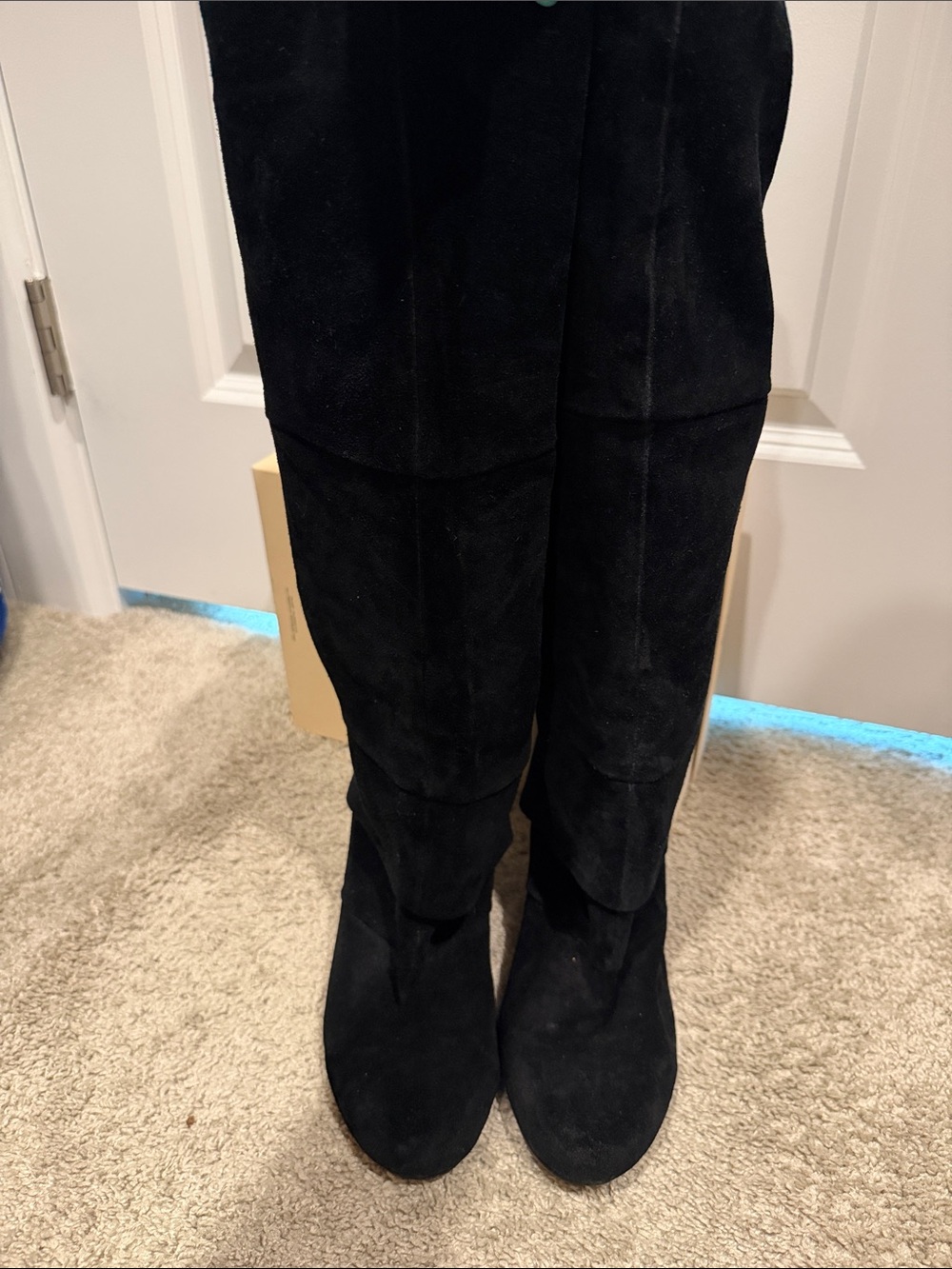 Classic Black Suede Knee-High Women's Boots
